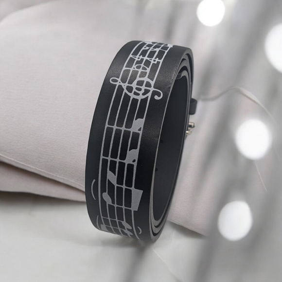 Genuine Leather belt with "Musical Notes"🎶🎶 - Picture 2 of 4